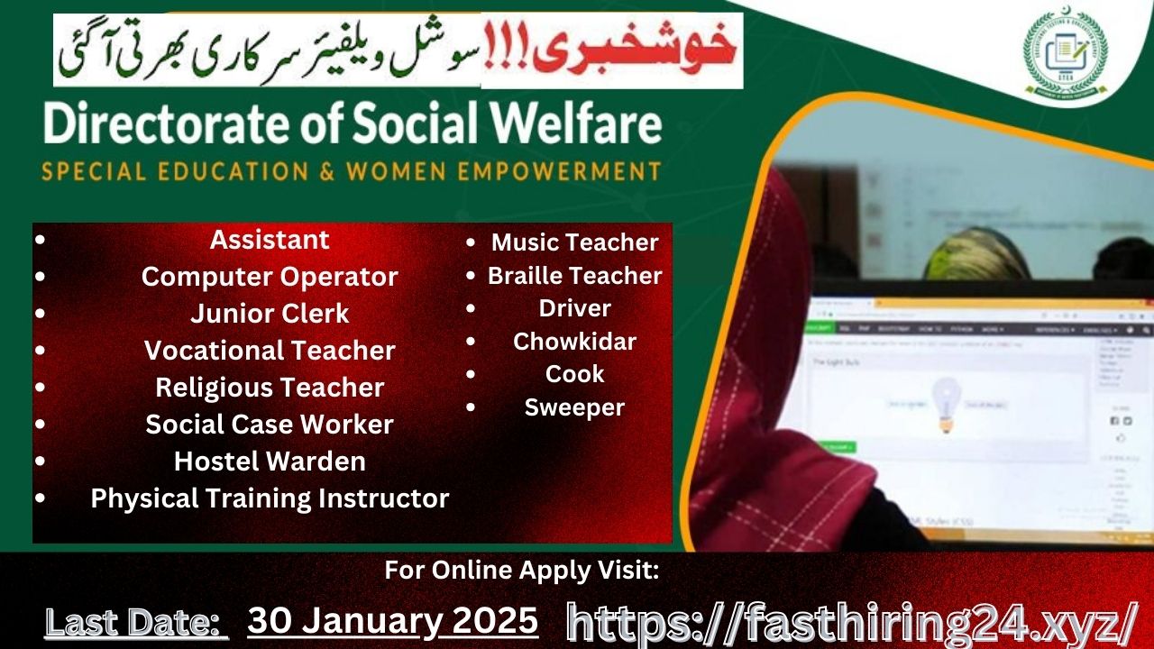 Latest Social Welfare Jobs 2025 | The Directorate of Social Welfare